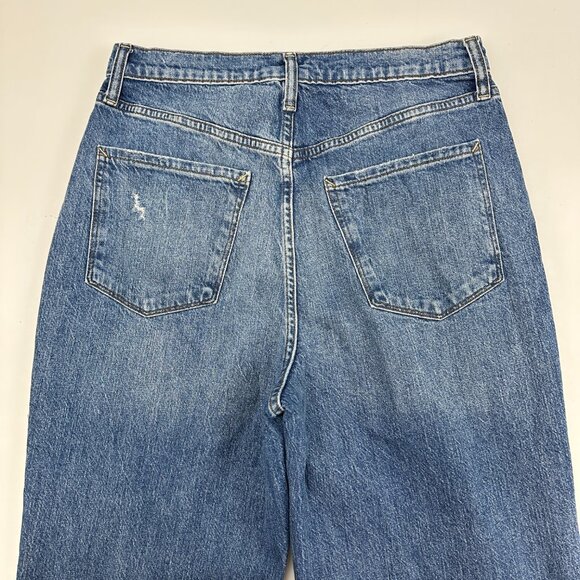 Ana Button Fly Highest Rise Vintage Straight Distressed Women size 10 Blue jeans - Picture 4 of 4